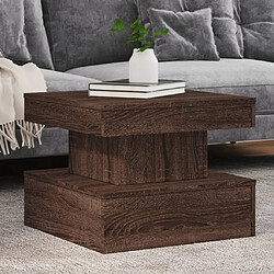 ComfortXL Table Basse Avec Lumières LED Chêne Marron 50x50x40 Cm