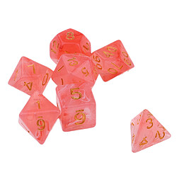 Acheter 7pcs Gem Acrylique Dés Multi-faces Dés Polyédriques Du0026D TRPG Jeu Rouge