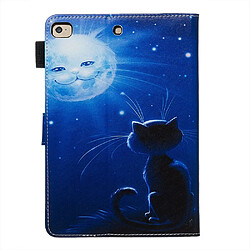 Acheter Etui en PU impression sourire de lune et de chat pour votre Apple iPad mini (2019) 7.9 pouces/iPad Mini 4/3/2/1