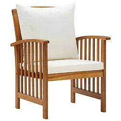 Maison Chic Lot de 2 Chaises de jardin,Fauteuil d'extérieur avec coussins Bois d'acacia massif -MN61763