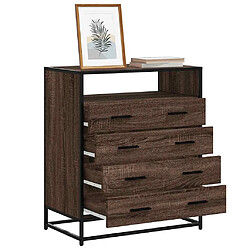 vidaXL Commode chêne marron 70x41x83,5 cm bois d'ingénierie