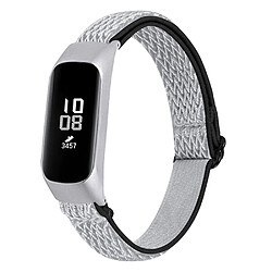 Bracelet en nylon élastique réglable tressée noir/blanc pour votre Samsung Galaxy Fit-e R375