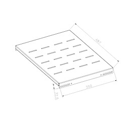 Kimex Etagère fixe pour rack sol 19'', Profondeur 350mm