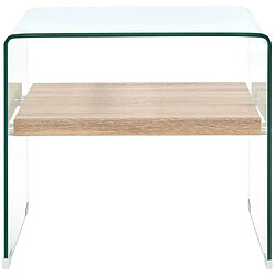 Maison Chic Tabls basse,Table Console pour salon Clair 50 x 50 x 45 cm Verre trempé -MN66152