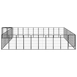 vidaXL Parc pour chien 46panneaux Noir 50x100cm Acier enduit de poudre