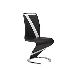 Avis Vente-Unique Lot de 6 chaises TWIZY - Simili noir & blanc