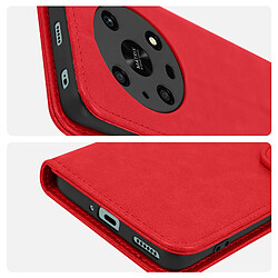 Avizar Housse Honor Magic4 Pro Clapet Portefeuille Fonction Support Vidéo Rouge pas cher