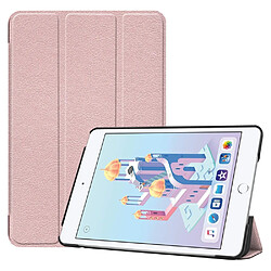 Etui en PU réveil automatique/sommeil triples basculement de la béquille rose pour Apple iPad mini (2019) 7.9 pouces/mini 4