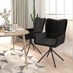 Avis Maison Chic Lot de 2 Chaises pivotantes à manger | Fauteuil Chaise de cuisine Noir Velours -GKD49328