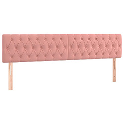 Acheter Tête de lit scandinave à LED,meuble de chambre Rose 180x7x78/88 cm Velours -MN25125