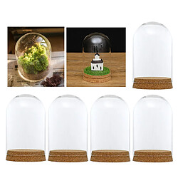 5pcs Verre Clair Cloche Micro Paysage Plante Fleur Couverture De Dôme De Protection