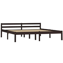 vidaXL Cadre de lit sans matelas marron foncé pin massif 160x200 cm