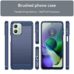 Htdmobiles Coque pour Motorola Moto G54 5G - housse etui silicone gel carbone + film ecran - BLEU FONCE