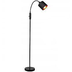 NETTLIFE Lampe sur pied salon vintage noire, lampadaire moderne en tissu avec arc pivotant à 360°, interrupteur basculant E14, sans ampoule.