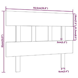 vidaXL Tête de lit Gris 93,5x3x81 cm Bois massif de pin pas cher