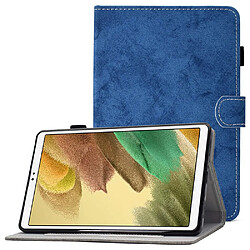 Etui en PU motif de couture, magnétique avec support et porte-carte pour votre Samsung Galaxy Tab A7 Lite 8.7-pouces (T220/T225) - bleu