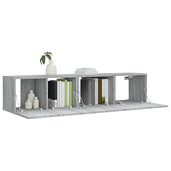 Avis Maison Chic Ensemble de meubles TV 2 pcs | Banc TV Moderne pour salon | Meuble de Rangement - Sonoma gris Bois d'ingénierie -MN97884