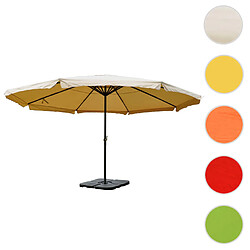 Mendler Parasol en aluminium Meran Pro, gastronomie, marché, avec volant, Ø 5m ~ crème avec pied