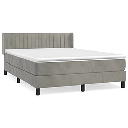 Maison Chic Lit Adulte - Lit simple Lit à sommier tapissier et matelas moelleux - Meuble de Chambre - Gris clair 140x200cm Velours -MN95730