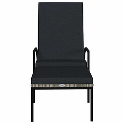 Avis Maison Chic Chaise longue avec repose-pied | Bain de soleil Relax | Transat Résine tressée Gris -GKD43434