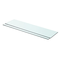 vidaXL Panneaux d'étagère 2 pcs Verre Transparent 80 x 20 cm