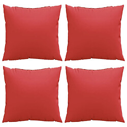 Avis vidaXL Coussins de canapé lot de 4 rouge 40x40 cm tissu