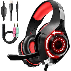 Casque de jeu pour PS4 PS5 Xbox One PC Switch avec micro antibruit, casque de jeu supra-auriculaire