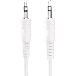 HDSupply AC011-005 Câble de connexion audio stéréo 3,5 mm mâle vers 3,5 mm mâle, design ultra mince, 0,50 m, blanc