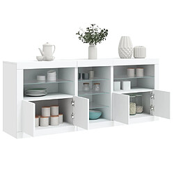 Maison Chic Commode Buffet - Meuble de rangement avec lumières LED blanc 162x37x67 cm -GKD74042