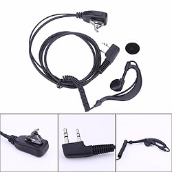 GUPBOO Casque 2 broches, fonction PTT Microphone 1 m crochet d'oreille talkie-walkie écouteur interphone haut-parleur pour BAOFENG UV5R/KENWOOD/HYT