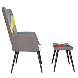 Avis vidaXL Chaise de relaxation avec tabouret Patchwork Tissu