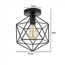 Stoex Retro Plafonnier Industrielle Vintage Cage Noir,Lampe de plafond en Métal Fer Luminaire E27 Edison pour Salon Chambre Cuisine pas cher