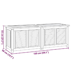 vidaXL Boîte de rangement jardin et sac 150x50x53 cm bois massif teck pas cher