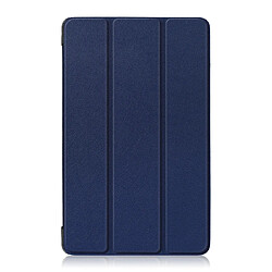 Wewoo Housse Coque en cuir à rabat horizontal Custer Texture pour Huawei MediaPad M5 Lite8 poucesavec support à trois rabats bleu foncé