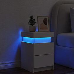 Avis Maison Chic Table de chevet | Table de nuit avec lumières LED blanc 35x39x55 cm -GKD33766