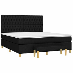 Avis Maison Chic Lit Adulte - Lit simple Lit à sommier tapissier avec matelas moelleux - Meuble de Chambre - Noir 180x200 cm Tissu -MN95908