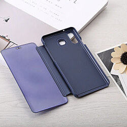 Acheter Wewoo Coque Étui à rabat en cuir pour miroir Galaxy A8 Star avec support bleu