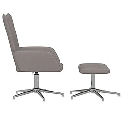 Avis vidaXL Chaise de relaxation avec tabouret Taupe Tissu