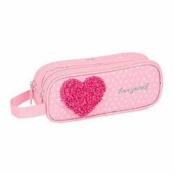 Trousse Fourre-Tout Double Safta Love Yourself Rose (21 x 8 x 6 cm)