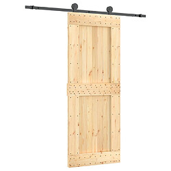 vidaXL Porte coulissante et kit de quincaillerie 80x210 cm pin massif