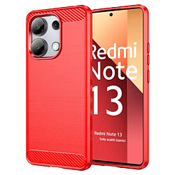 Htdmobiles Coque pour Xiaomi Redmi Note 13 4G - housse etui silicone gel carbone + film ecran - ROUGE