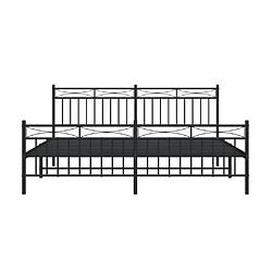 Maison Chic Lit adulte - Cadre de lit métal avec tête de lit/pied de lit,Structure du lit Contemporain pour chambre noir 183x213 cm -MN42078 pas cher