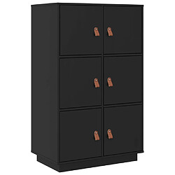 vidaXL Buffet haut Noir 67x40x108,5 cm Bois massif de pin