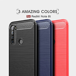 Wewoo Coque Souple Pour Xiaomi Redmi Note 8T Housse TPU en fibre de carbone texture brossée Bleu marine pas cher