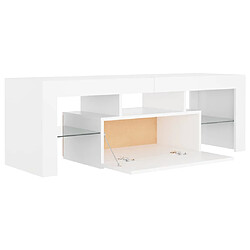 Avis vidaXL Meuble TV avec lumières LED Blanc 120x35x40 cm