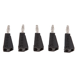 5Pieces 4mm Banana Plug pour Sondes de Test Instrument Meter Connector noir