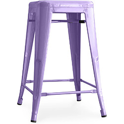 ICONIK INTERIOR Tabouret de bar - Design industriel - 60cm - Nouvelle édition - Stylix Violet pastel