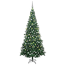 vidaXL Arbre de Noël artificiel pré-éclairé et boules L 240 cm vert