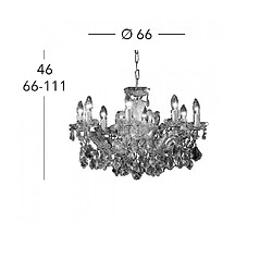 Luminaire Center Chandelier en cristal MARIA LOUISE Or 24 Carats 8 ampoules pas cher