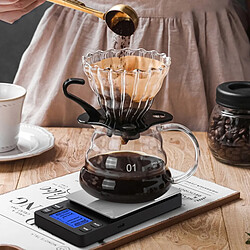 INF Mini balance à café numérique rechargeable 2 kg/0,1 g Black